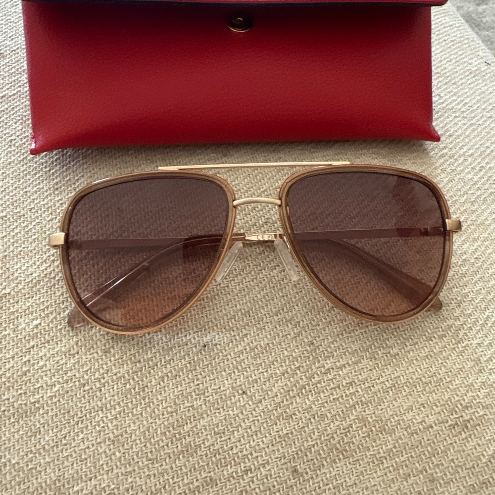 Quay Gold Aviator Sunglasses